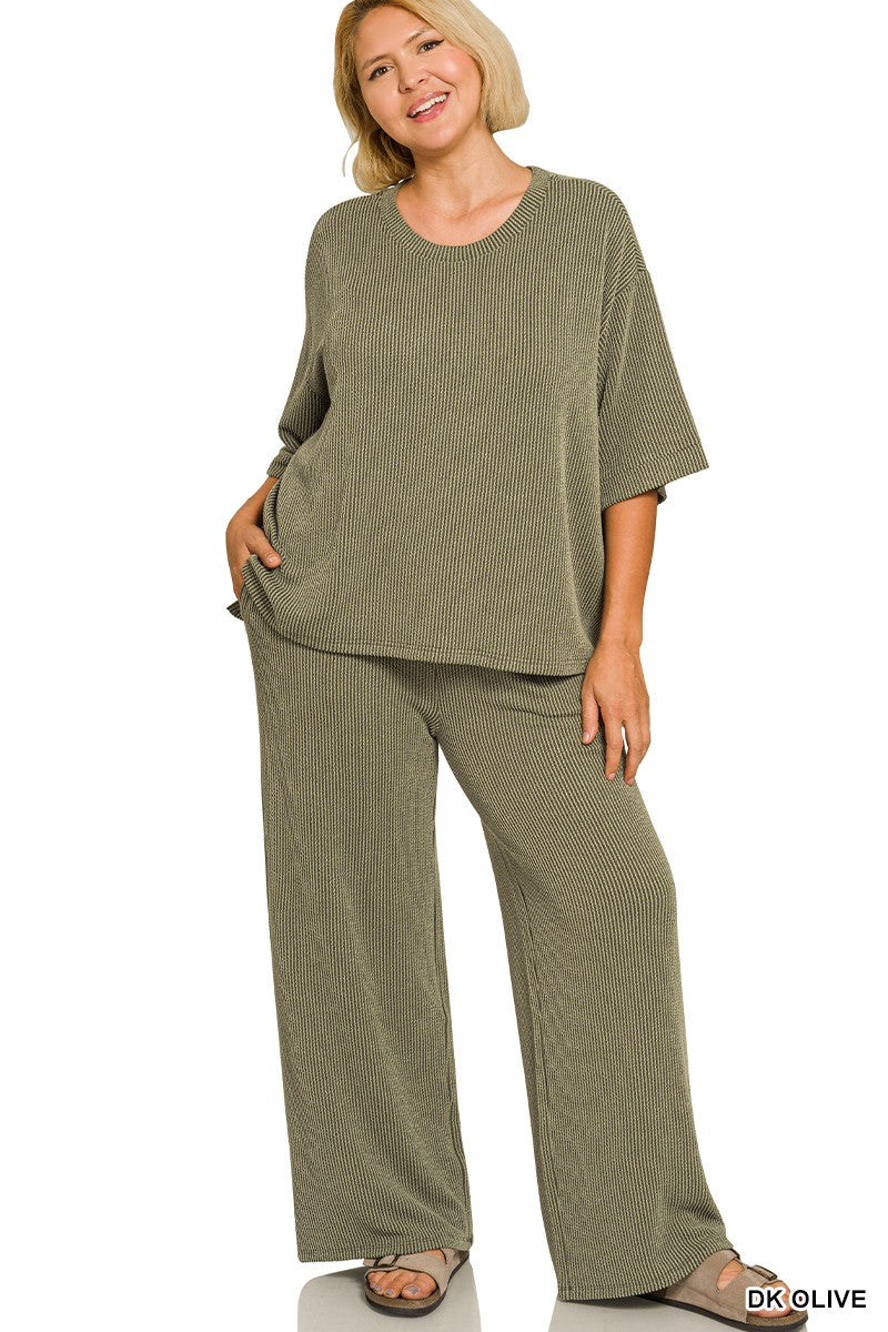 Curvy Luxe Lounge Pants Set