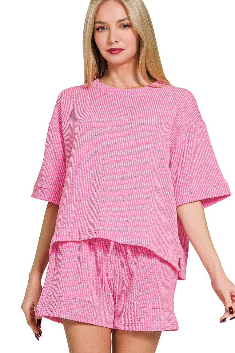 Luxe Lounge Ribbed Short Set