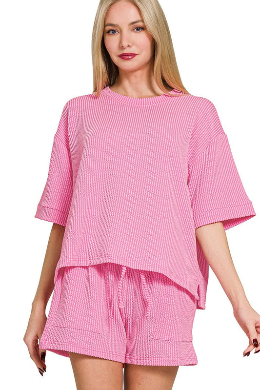 Luxe Lounge Ribbed Short Set