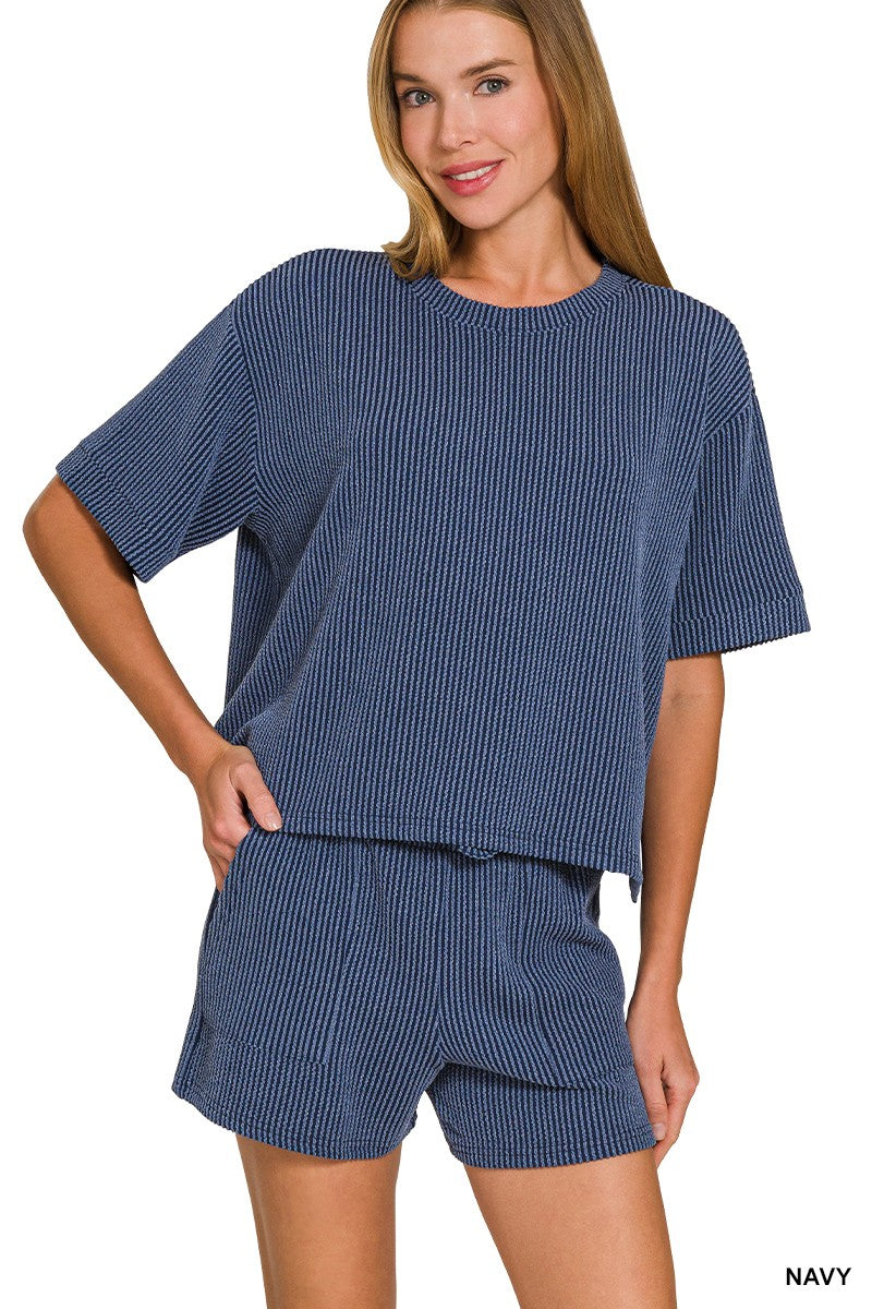 Curvy Luxe Lounge Ribbed Short Set