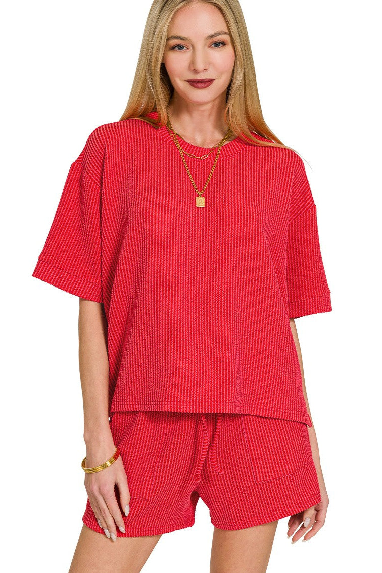 Luxe Lounge Ribbed Short Set