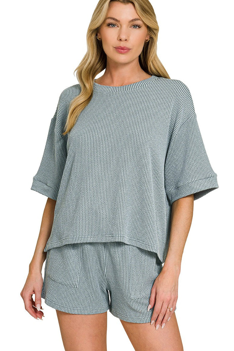 Luxe Lounge Ribbed Short Set