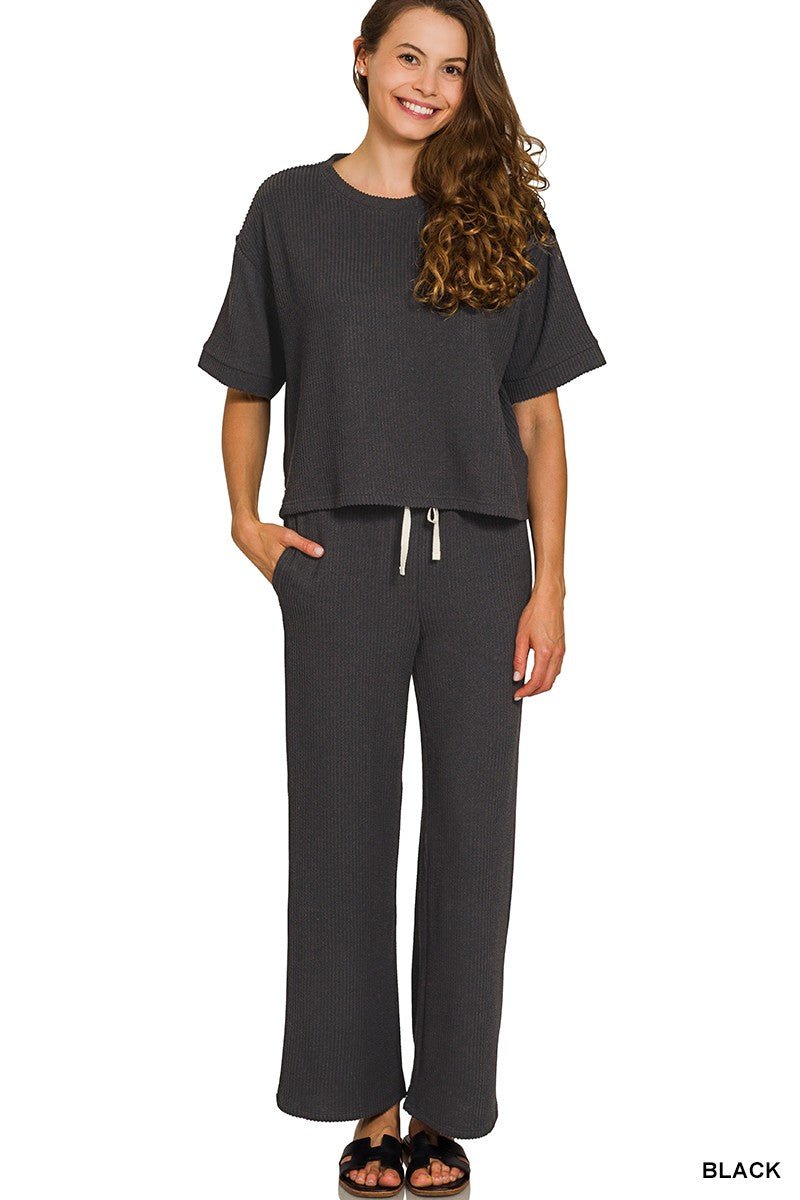 Luxe Lounge Ribbed Pants Set