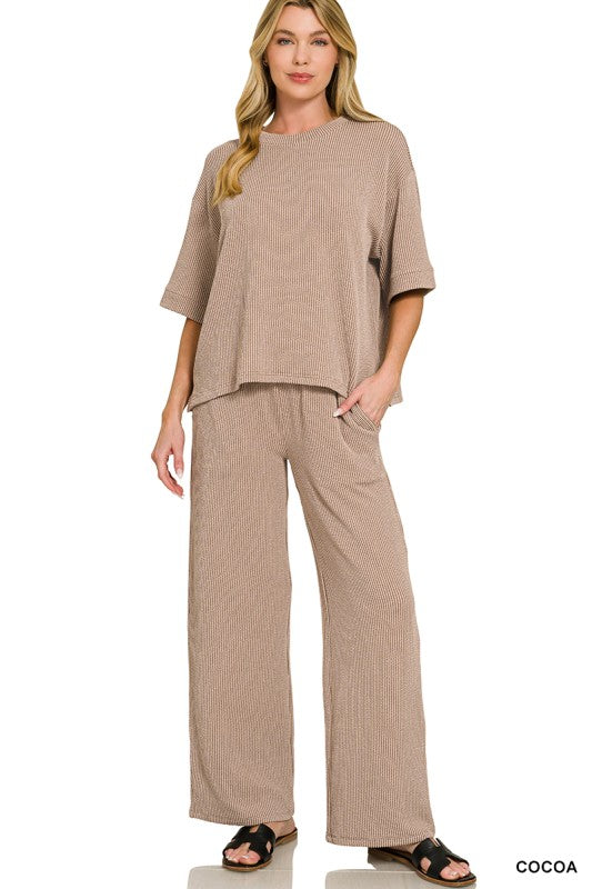 Luxe Lounge Ribbed Pants Set