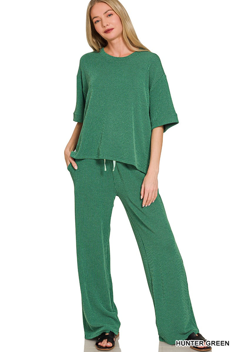 Luxe Lounge Ribbed Pants Set