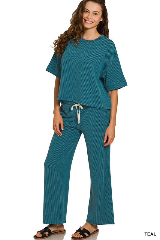 Luxe Lounge Ribbed Pants Set