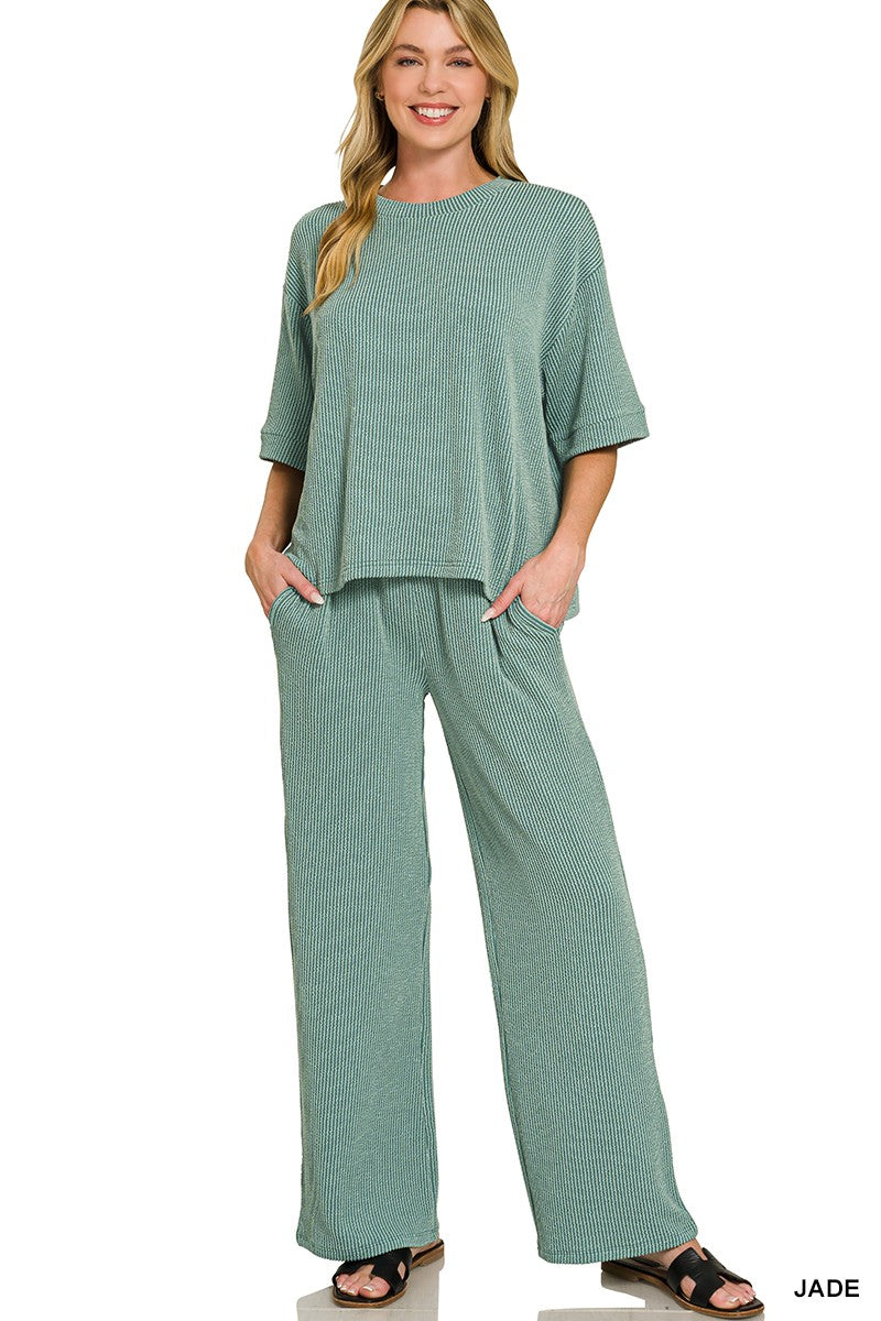 Luxe Lounge Ribbed Pants Set