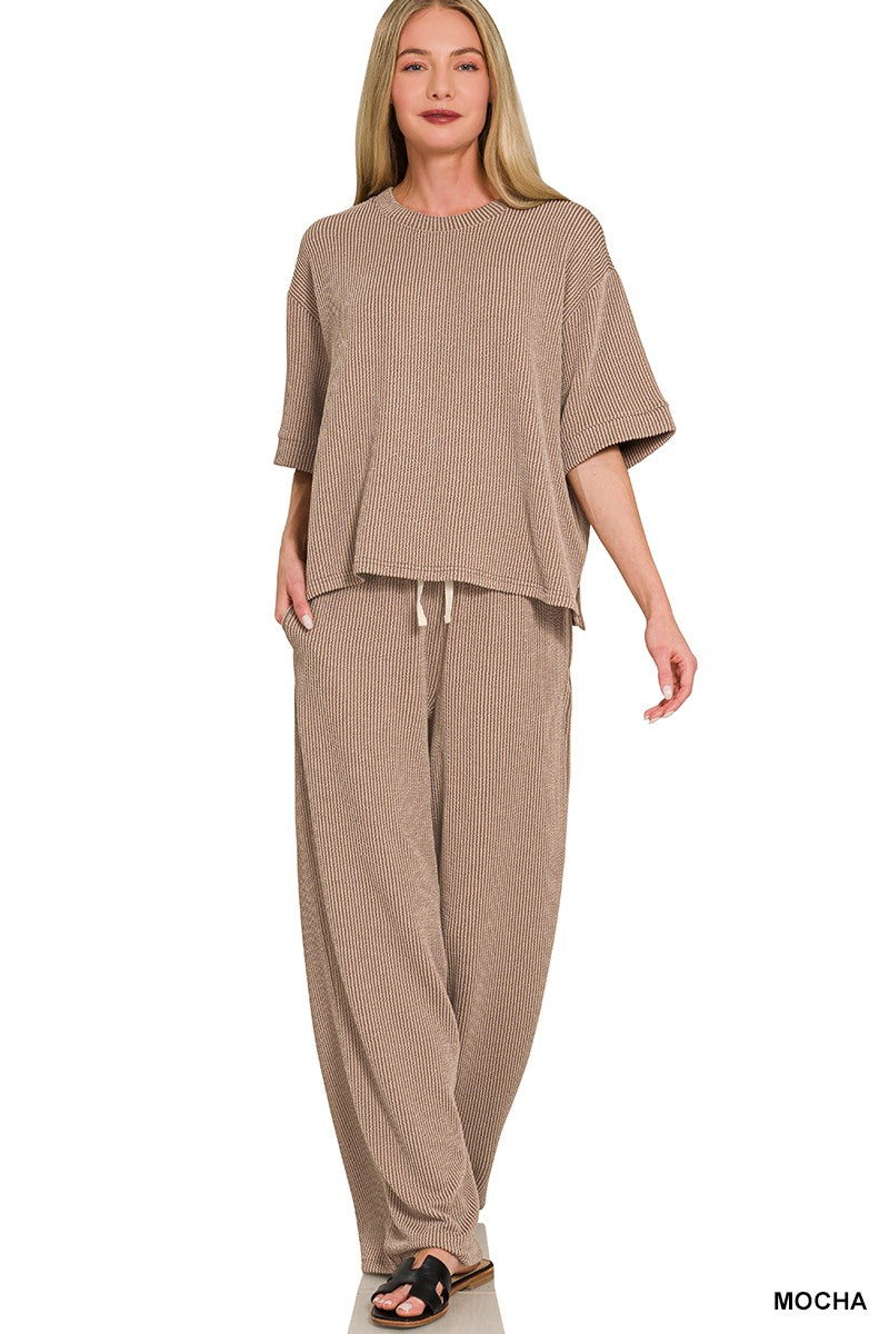 Luxe Lounge Ribbed Pants Set