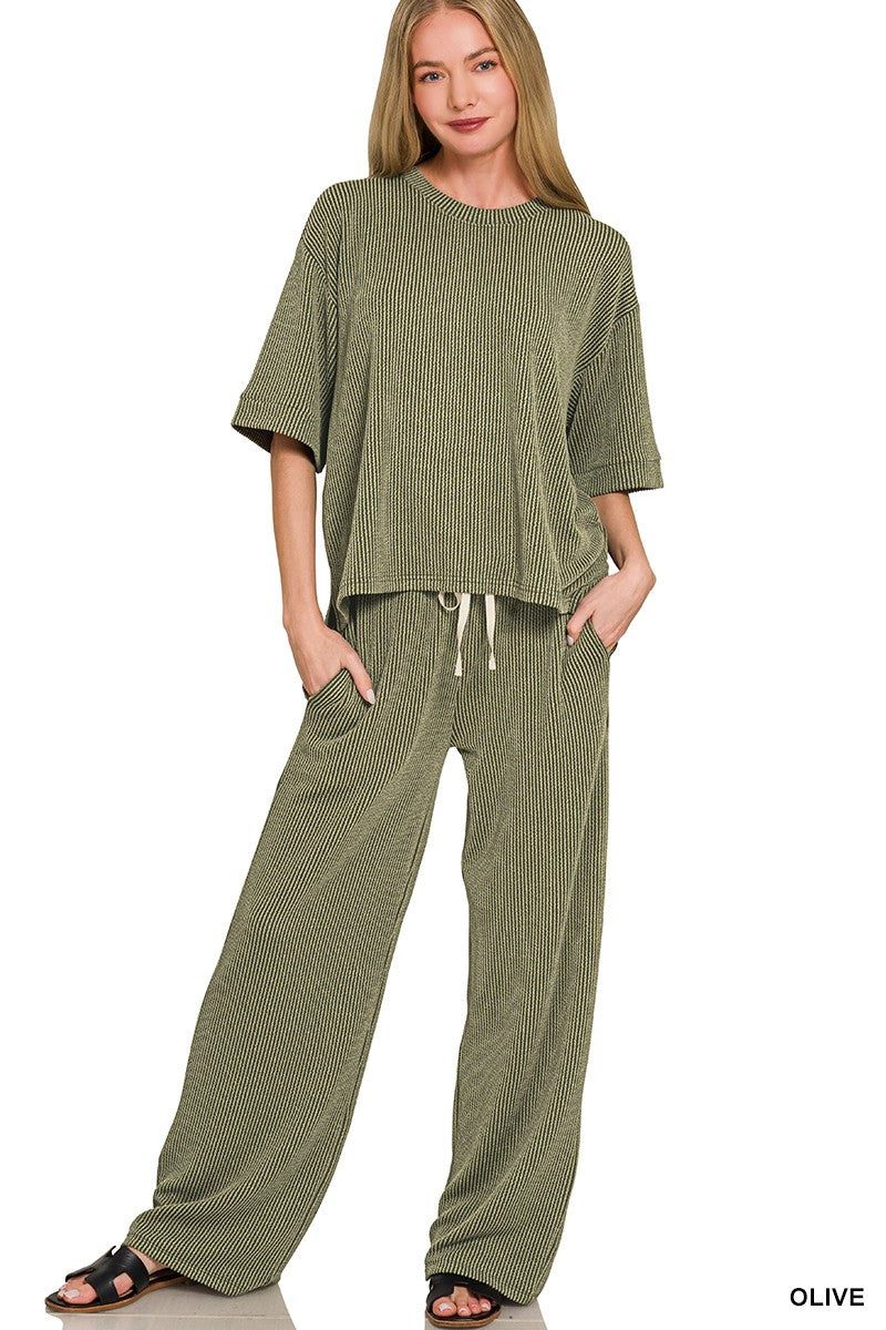 Luxe Lounge Ribbed Pants Set