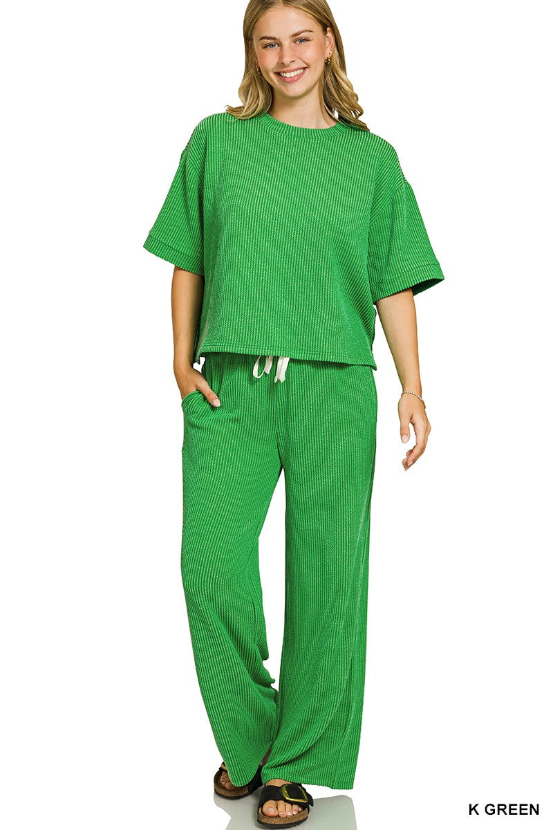 Luxe Lounge Ribbed Pants Set