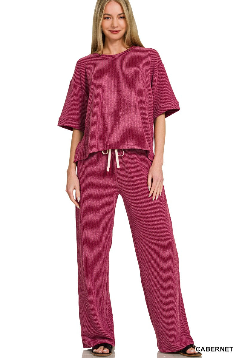 Luxe Lounge Ribbed Pants Set