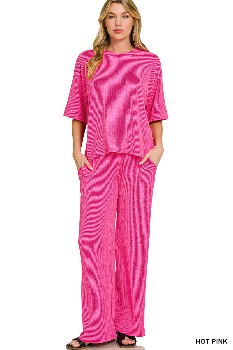 Luxe Lounge Ribbed Pants Set