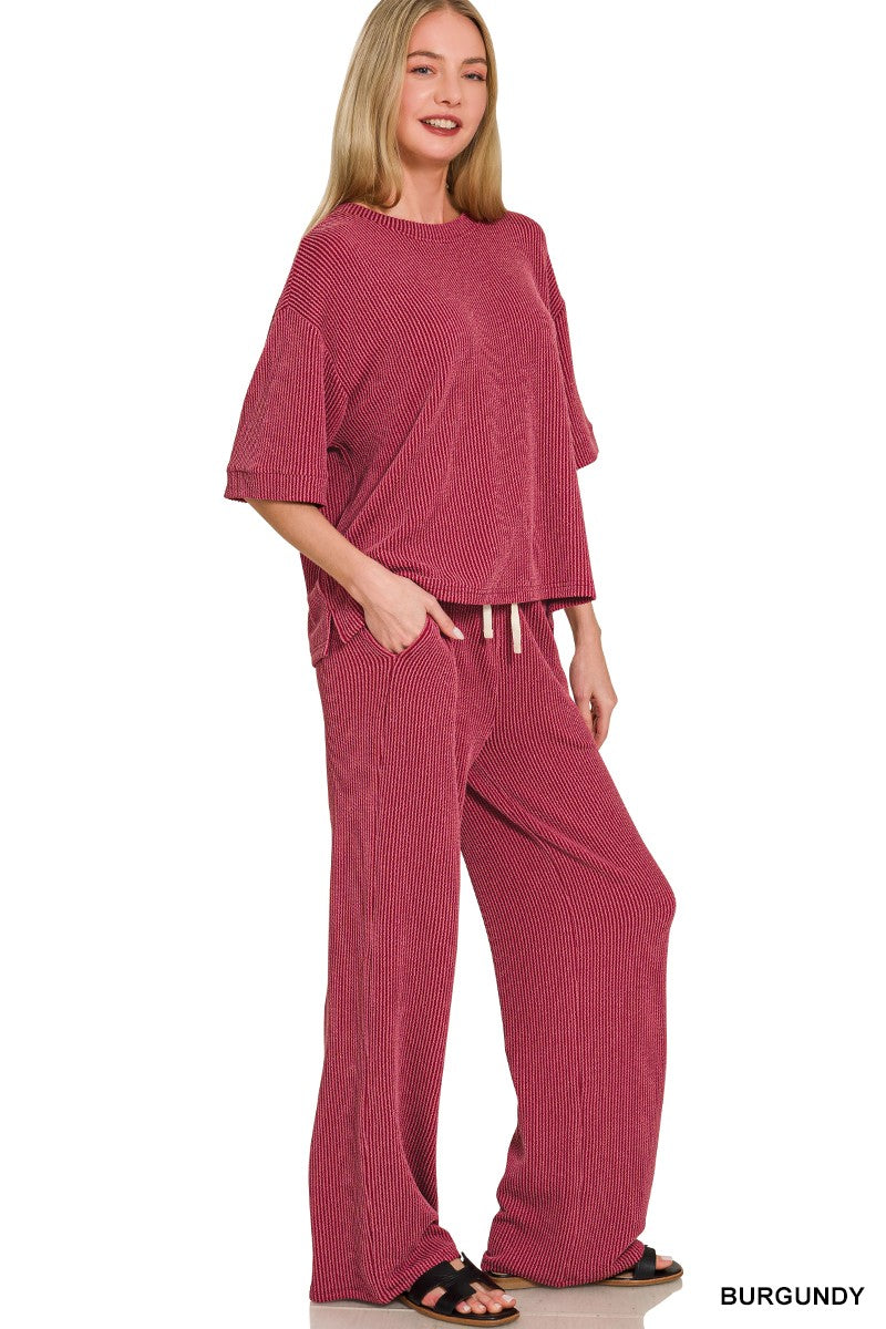 Luxe Lounge Ribbed Pants Set