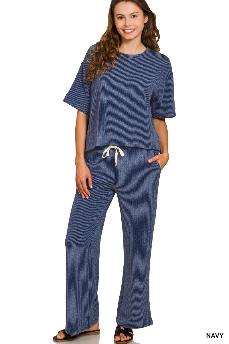 Luxe Lounge Ribbed Pants Set