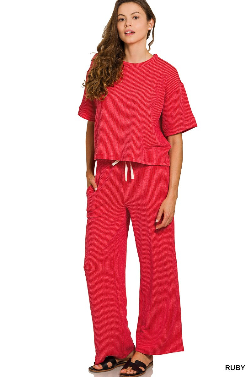 Luxe Lounge Ribbed Pants Set