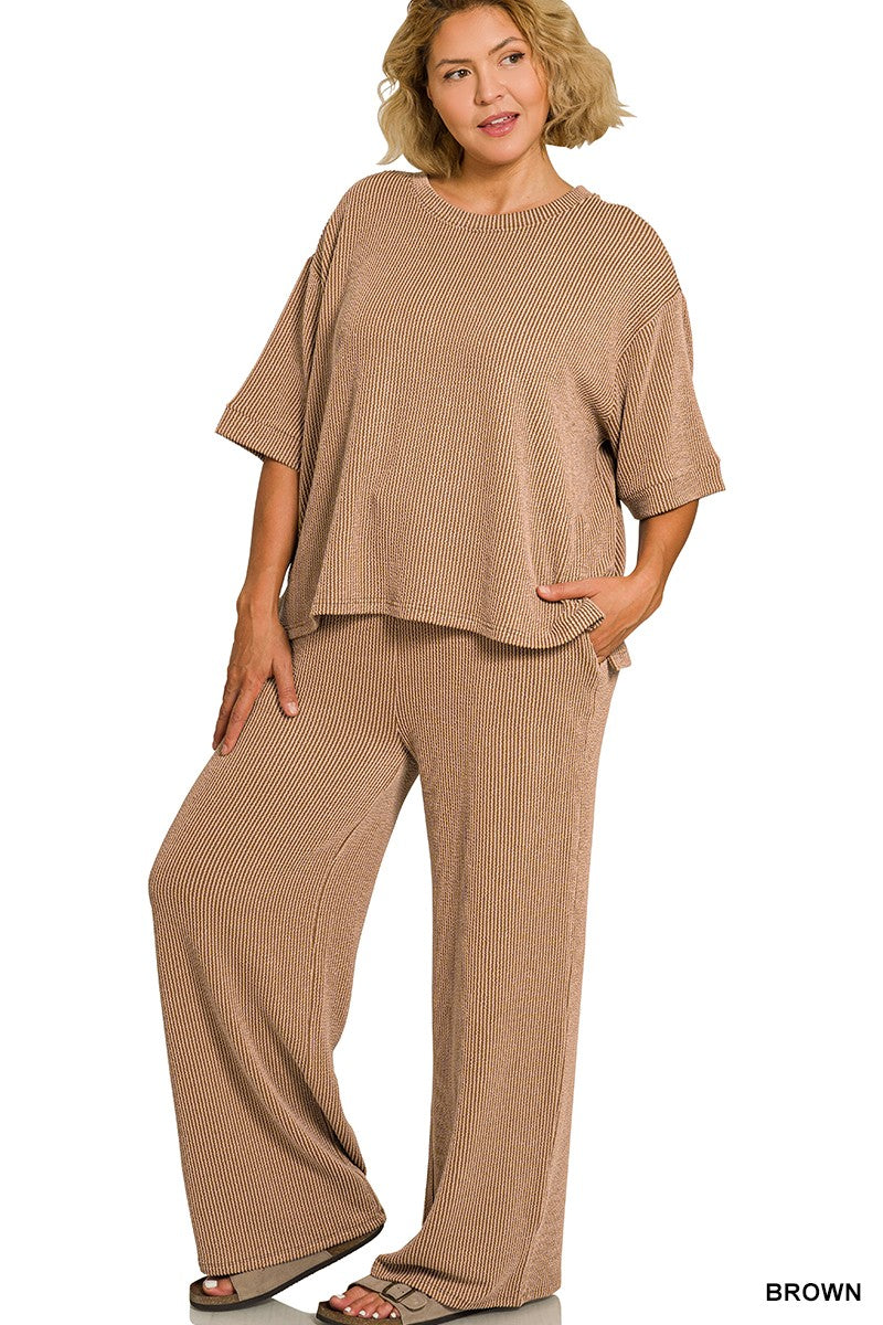 Curvy Luxe Lounge Pants Set