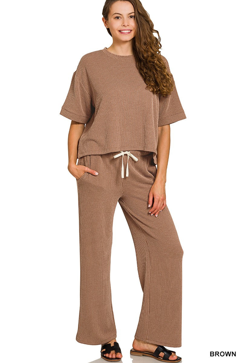 Luxe Lounge Ribbed Pants Set