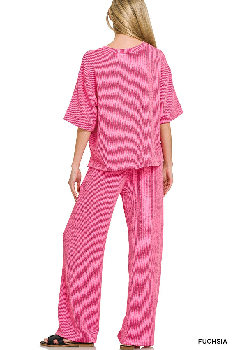 Luxe Lounge Ribbed Pants Set