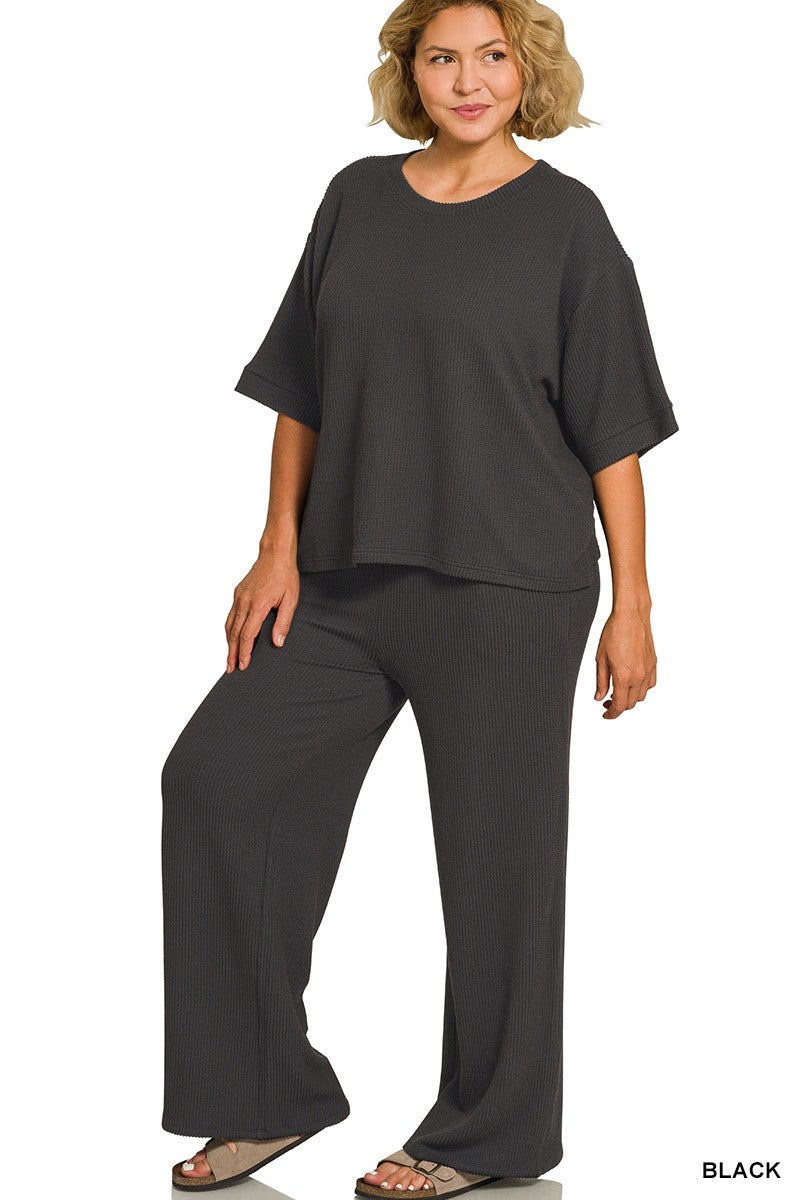 Curvy Luxe Lounge Pants Set